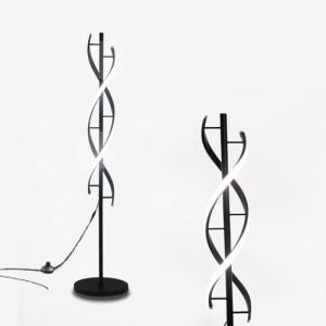 YLTLINK Lampadaire sur Pied Salon Spirale Floor lamp Noir Lampadaire Salon Dimmable Lampe Sur Pied LED Avec t&eacute;l&eacute;commande Grande Lampe de Salon Chaude/Froide/Naturelle Silicone Ferronnerie (YLTLINK, neuf)