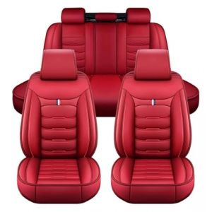 NISMIA Housses de Si&egrave;ge de Voiture pour Mercedes-Benz CLK Class W208/C208, Ensemble Complet de Housses Siege Auto Universel en Cuir, Compatible avec Les Airbags Lat&eacute;raux, 5 Seats(F(Red)) (JINDA SHANGMAO(商标已注册), neuf)