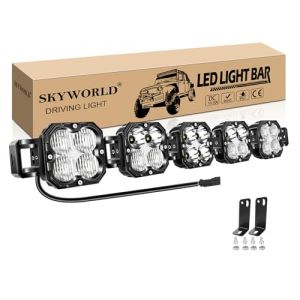 SKYWORLD Barre de Led 4x4, 86 cm 33 pouces 150W 12500LM, 12V 24V longue port&eacute;e barre lumineuse led rampe pour offroad V&eacute;hicules Voiture camions ATV UTE 4x4 tracteur, 6000K Blanc feu antibrouillard (SKYWORLD-EU, neuf)