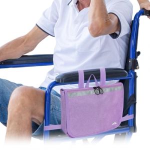 supregear Sac Latéral Fauteuil Roulant, Multifonction Rollator Déambulateurs Fauteuils Roulants Scooters Genoux Accoudoir Personnes Âgées Seniors, Sac Voyage Portable, Violet (J&D Tech FR, neuf)