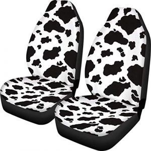 Biyejit Lot de 2 housses de si&egrave;ge de voiture avec motif vache - Prot&egrave;ge-coussin pour animaux de compagnie - Accessoires universels pour v&eacute;hicules (XingTaiShiQuanZaiShangMaoYouXianGongSi, neuf)