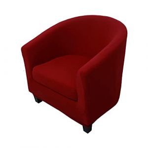 Highdi Housse de Fauteuil Cabriolet Chesterfield 2 Pièces, Extensible Couverture de Fauteuil Housse de Canapé Lavable Revêtement de Chaise Protecteur de Meublesl (Couleur Unie - Rouge foncé) (Highdi, neuf)