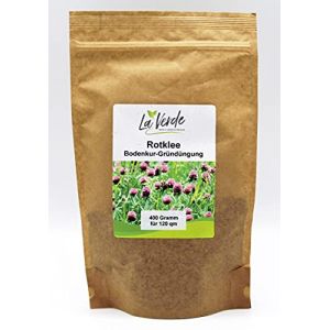 La Verde MEIN GARTEN UND ICH. Graines de tr&egrave;fle rouge 400 g pour 120 m&sup2;, plante fourrag&egrave;re, traitement du sol, engrais vert annuel &agrave; vivace, semences sans g&eacute;nie g&eacute;n&eacute;tique (Bobby-Seeds, neuf)