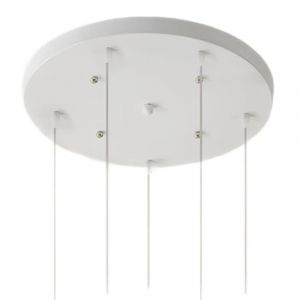 DESHOME Cache Fil pour Lustre Plafond Blanc Rosace Plafond Luminaire 5 Trous 50cm Diamètre Ronde Plaque Fixation Plafonnier Pince Châssis Base Cable Suspension Luminaires avec Accessoires (WENJUN JOE, neuf)