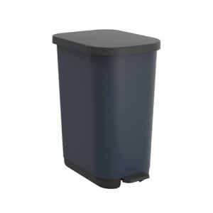 Rotho Poubelle avec couvercle et pédale, capacité de 25 à 40 litres, utilisation optimale du sac poubelle (bleu) (Fexyshop, neuf)