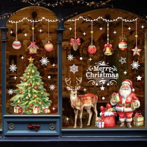 Edonkvi Stickers Noel Fenetre 86 PCS, Autocollant Vitre Electrostatique XXL Decoration Interieur Maison, Reutilisable Deco Vitrophanie Flocon de Neige Grand Format, Aquarelle PVC Arbre de No&euml;l Renne (KIRSTIEJAYNEDE LIMITED, neuf)