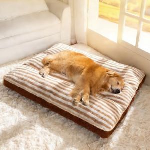 Lit pour Chien de Grande Taille XXL, Panier Chiens Dehoussable Lavable, Matelas pour Cage Antid&eacute;rapant, Coussin Doux et Confortable pour Petit Moyen Grand Animaux (Brun,L 120 x l 80 x H 8 cm) (yunlai, neuf)