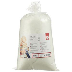 Rayher Hobby - Mousse de rembourrage de polyester à 100 % pour garnir des peluches, doudous, coussins etc. sachet - Blanc, 500 g (MegaCrea, neuf)