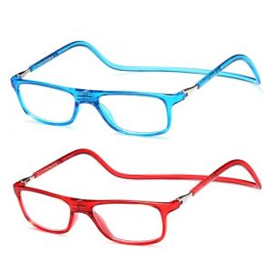 NEW VISION Lunettes 2 pack, Lunettes Loupe, Lunettes De Lecture Magnétique, Longueur RéGlable Lunette De Lecture Homme Femme, NV2904 (Br, 3.5, x) (New Vision Milano, neuf)