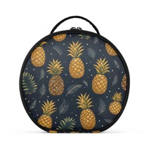 Répéter Les Ananas D'Art De Patten Créativité Trousse Sac Cosmétique Circulaire de Maquillage Pochette Sacs avec Cloisons Amovibles pour Voyage Filles (HULAHULA, neuf)