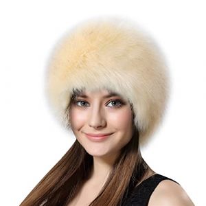 Lifup Femme Chapka en Fausse Fourrure, Toque de Style Russe, Chapeau Hiver Beige Marron (Gaptop EU, neuf)