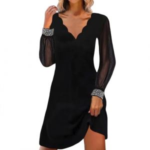 WVONIF Robe Mousseline de Coton Femme Robe &eacute;t&eacute; Chic Fleurie Robe Sexy Col en V Imprim&eacute; Floral Boho Robe de Plage Robe &agrave; Manche Courte Sexy Casual Soir&eacute;e &eacute;t&eacute; Robe de Mariage (BAULMD（90% Big Promotion Without Discount Code ）, neuf)