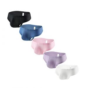 Faringoto Sous-vêtements en fil de soie glacée pour homme, couleur unie, string respirant, 5 couleurs, XL (Faringoto, neuf)