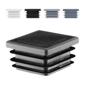 EMFA Bouchon Tube Carré 10x10 mm Noir – Embout à Lamelles en Plastique – Capuchon 1x1 cm – Lot de 4 (EMFA GmbH, neuf)