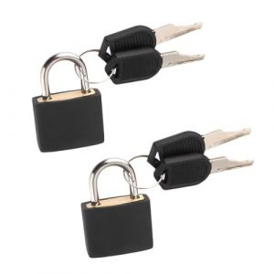 WeddHuis 2 Pi&egrave;ces Cadenas &agrave; Bagage, Cadenas Valise avec Cl&eacute;, Mini Cadenas avec Cl&eacute;, Petit Cadenas de S&eacute;curit&eacute; avec Cl&eacute; (Noir) (UAB LIDMIBI LT, neuf)