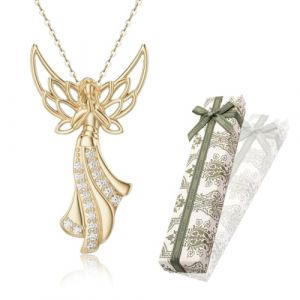 Collier Ange, Pendentif CollierCollier ange gardien pour confirmation, baptême avec boîte cadeau, baptême, confirmation, communion, cadeau pour fille et garçon(or) (tulan4820208, neuf)