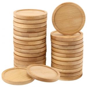 KEILEOHO Lot de 30 Dessous de Verre en Bambou Rond, 8 cm, sous Verress Rond en Bambou pour Tasses &agrave; Caf&eacute;, Verres de Bi&egrave;re, Pots de Fleurs, Bougies (shenzhenjinghaodianzishangwuyouxiangongsi, neuf)