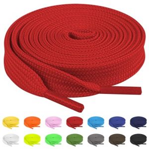 TBOC Lacets Ruban Plats [Rouge] Lacet Plat [140 cm] Chaussures Baskets Patin Sport | Compatible avec Chaussure Converse Nike Air Force Adidas Stan Smith Puma Timberland Vans pour Enfant Adulte (THE BIG OUTLET COMPANY, neuf)