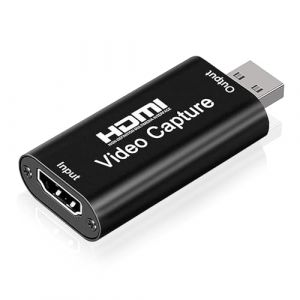 Yesimola Adaptateur HDMI Cartes de Capture Audio Vid&eacute;o Noir, Plug & Play Capture 4K Adaptateur USB HDMI Carte Portable pour Streaming vid&eacute;o en Direct Enregistrement Vid&eacute;o (SCORPIOX, neuf)