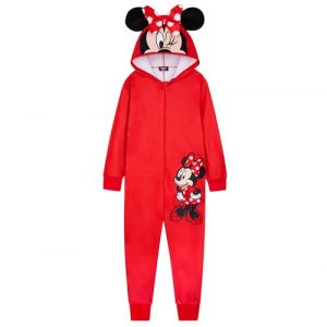 Disney Combinaison Pyjama Enfant Pyjama Stitch Minnie Grenouillère Surpyjama Fille Polaire Tailles Enfant Ado 2-14 Ans (Rouge Minnie, 9-10 Ans) (Get Trend., neuf)