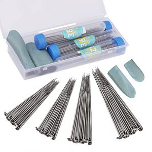 Benlay Lot de 80 aiguilles &agrave; feutrer en 4 tailles (calibre 36, 38, 40, 42) - Kit d'outils de feutrage avec doigts et aiguilles &agrave; feutrer et bo&icirc;te de rangement - Pour d&eacute;butants - Argent&eacute; (Benlay, neuf)