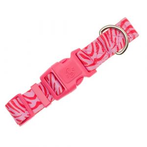 Bandit - Collier pour Chien - Taille S - Tour de Cou 23-30cm - Bouclerie Plastique Haute Qualit&eacute; et Anneau M&eacute;tal - R&eacute;sistance &agrave; la Rupture de 300kg - Nylon - Lavable en Machine - Pink Zebra (A et M, neuf)