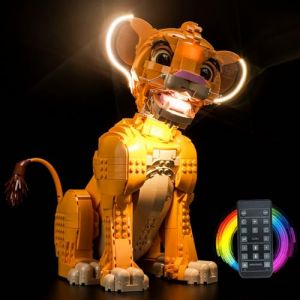 Kit d'éclairage télécommandé pour Lego Young Simba Le Roi Lion (Pas Lego), Ensemble d'éclairage LED pour Lego 43247 Disney Simba Le Jeune Roi Lion Cadeau créatif (BrickBling Lighting, neuf)
