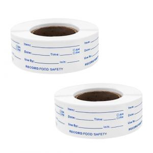 Azlanway Étiquettes Autocollantes Congélation Alimentaire, 1000Pcs Universelles Réfrigérateur Étiquettes 25x50mm D'étiquettes de Date Alimentaire Auto-adhésif Cuisine Etiquette Bocaux (DOOMO life, neuf)