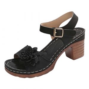 Escarpins Femme Petit Talon - Mules Femme Chaussure Femme Confortable Et Elegante Sandals Avec Tige Ajourée Orthopédique Compensées Sandale Escarpin Noir Femme Sandales Femme été Mode Mules Femmes (PINTUTU SEXY, neuf)
