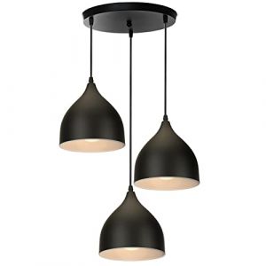 WOTTES Ensemble de 3 suspension luminaire,E27 lustres style moderne,lustre cuisine convient pour chambre, couloir, cuisine et terrain commercial,Longueur r&eacute;glable (Hongho, neuf)