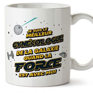 Mugffins Tasses pour GYNÉCOLOGUE - En Français - Cadeau original pour GYNÉCOLOGUE homme - Meilleur de Galaxie Quand Force Avec Moi - 11 oz / 330 ml (Dubiduwa, neuf)