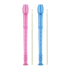 MaNeaz 2 Pièces Bleu + Rose flute enfant flute traversière Enfant Flûte À Bec Enfants Flûte À Bec Scolaire Soprano Plastique Amovible pour débutants enfants Avec Tige De Nettoyage (MaNeaz, neuf)