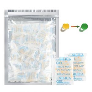 OMECO 5g 60 petits sachets de gel de silice avec indicateur d'humidité orange, déshydratant de silica gel pour sachet anti humidité, sachet absorbeur d'humidité pour placard, armoires, coffres (OMACO, neuf)