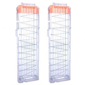 TiGog Lot de 2 chargeurs à clip pour Nerf N Strike - 18 fléchettes - Recharge rapide - Pour fusils jouets Nerf N-Streik Elite Series - Transparent (TIGOG, neuf)