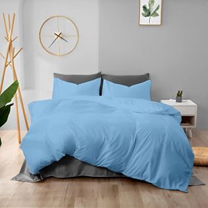 WYFKYMXX Housse de Couette imperm&eacute;able Doux et Confortable Prot&egrave;ge Couette imperm&eacute;able hypoallerg&eacute;nique &eacute;tanche Waterproof Duvet Protector (Bleu Ciel, 240 x 220 cm) (SAJYSM, neuf)