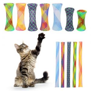 HJZHII Lot de 20 tubes à ressort pour chat, jouet interactif pour chat d'intérieur coloré jouet à ressort en plastique amusant pour chatons pour chasser les morsures (MIDOKL, neuf)