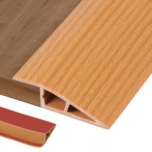 1M Rampe Seuil de Porte Adhesif 10mm-15mm(H), Barre de Seuil Rattrapage PVC Bandes de Transition Sol Rampe de Seuil Bande de Seuil Rattrapage, Grain de Bois Jaune (ZYDZ-eu, neuf)