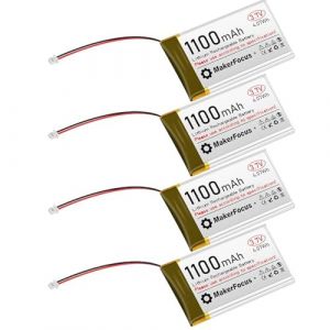 Seamuing Lot de 4 Batteries Rechargeables LiPo 3,7V 1100mAh 1S 1C avec Carte de Protection, Prise Micro JST 1.25 Compatible avec Arduino, Carte de D&eacute;veloppement ESP32 (oukaring, neuf)