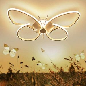 LED Plafonnier Enfant Fille Garçon Chambre Lumière Suspension, Papillon Design Acrylique abat-jour Deco Plafond Luminaire pour Restaurant Salon Cuisine Couloir Lamp Blanc Chaud 3000K, 38*W28cm (TIZIDSP, neuf)