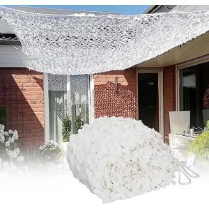 Gvqng Filet De Camouflage, Filet De Protection, ExtéRieur Filet De Camouflage Blanc, Abat-Jour LéGer ImperméAble Filet De Camouflage, Filet De Camouflage des Bois Filets,Blanc,2x2m (Aurora.., neuf)