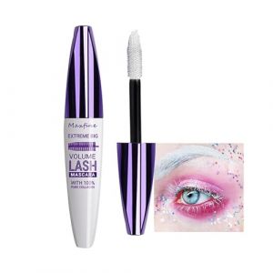 Mascara Blanc 5D R&eacute;sistant &agrave; l'Eau & Anti-T&acirc;ches, Mascara Volumateur &agrave; Fibres, Effet Cils Recourb&eacute;s, Maquillage des Yeux Durable pour Quotidien, Soir&eacute;es & &Eacute;v&eacute;nements (LISI STORE, neuf)