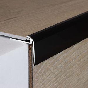 PROVISTON profil de finition à emboîter | Alu anodisé | Bronze foncé | Largeur 31 mm | Hauteur 4,5 mm | Longueur 1000 mm | À visser | Nez de marche escalier | nez de marche parquet | 1 pièce (VLD Trade GmbH, neuf)