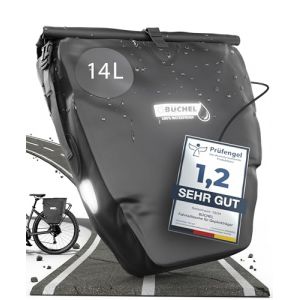 Büchel Sacoche de vélo pour Porte-Bagages I 14L - 100% étanche I avec poignée et bandoulière I Sacoche de vélo pour Porte-Bagages, Sacoche de Porte-Bagages, sacoches de vélo arrière (KLB Trade GmbH, neuf)