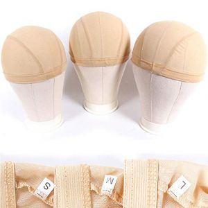 ZQIAN BEAUTY Lot de 6 bonnets en maille pour perruque - Extensibles - Beige - Bonnet de perruque en &eacute;lasthanne respirant pour la fabrication de perruques (6 pi&egrave;ces, beige, L) (LXBINGY, neuf)