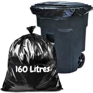 Sac Poubelle 160 Litres X 50 | Sacs Poubelles Noirs | Ultra Résistant (40µ) | Anti Fuites - Anti Salissures - Anti Coupures (GS SECURITE FRANCE, neuf)