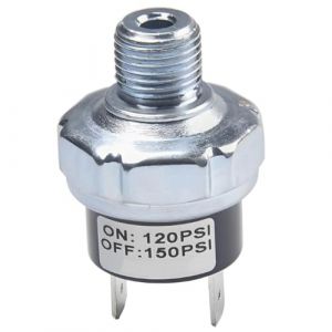 LKRXW Interrupteur de Pression pour Compresseurs d'air 120-150 Psi Pressostat de Compresseur Air 1/4" NPT Pressostats de Commande Valve Pompe Automatique DC 12V 24V AC 110V 220V (LKRXW, neuf)