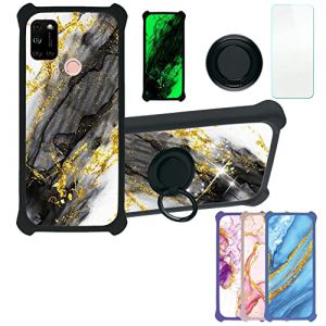 Aroepurt Coque pour Wiko View 5 Coque Compatible avec Wiko View 5 Coque &Eacute;tui [avec Tremp&eacute; 9H Protection D'&eacute;cran] Case Support de Bague PC + Silicone JSH-HDL (Huayijie-eu, neuf)