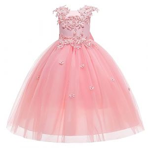 LOLANTA Robe Fille Ceremonie Mariage?Tenue Demoiselle d'honneur Fille,Robe Rose/Blanc/Bleu en Tulle pour Enfants 4-12 Ans(10-11 Ans,Rose,Tag 150) (LOLANTA, neuf)