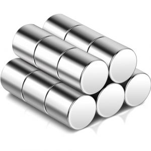Lot de 15 mini aimants puissants en néodyme - Argenté - 10 x 10 mm - Pour tableau magnétique, tableau blanc, réfrigérateur, petits aimants (Swihorab, neuf)