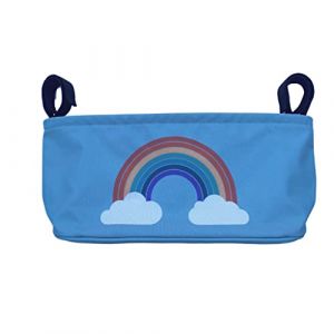 BundleBean - Organiseur de poussette - Sac de rangement pour poussette - Comprend une pochette à couches - Ajustement universel avec guidon pour n'importe quelle poussette ou poussette (arc-en-ciel) (BundleBean, neuf)